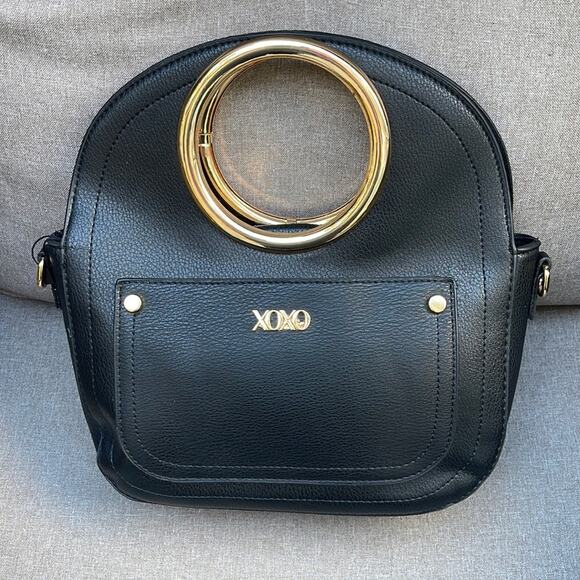 XOXO Black & Gold small satchel/crossbody purse NEW - Picture 1 of 12